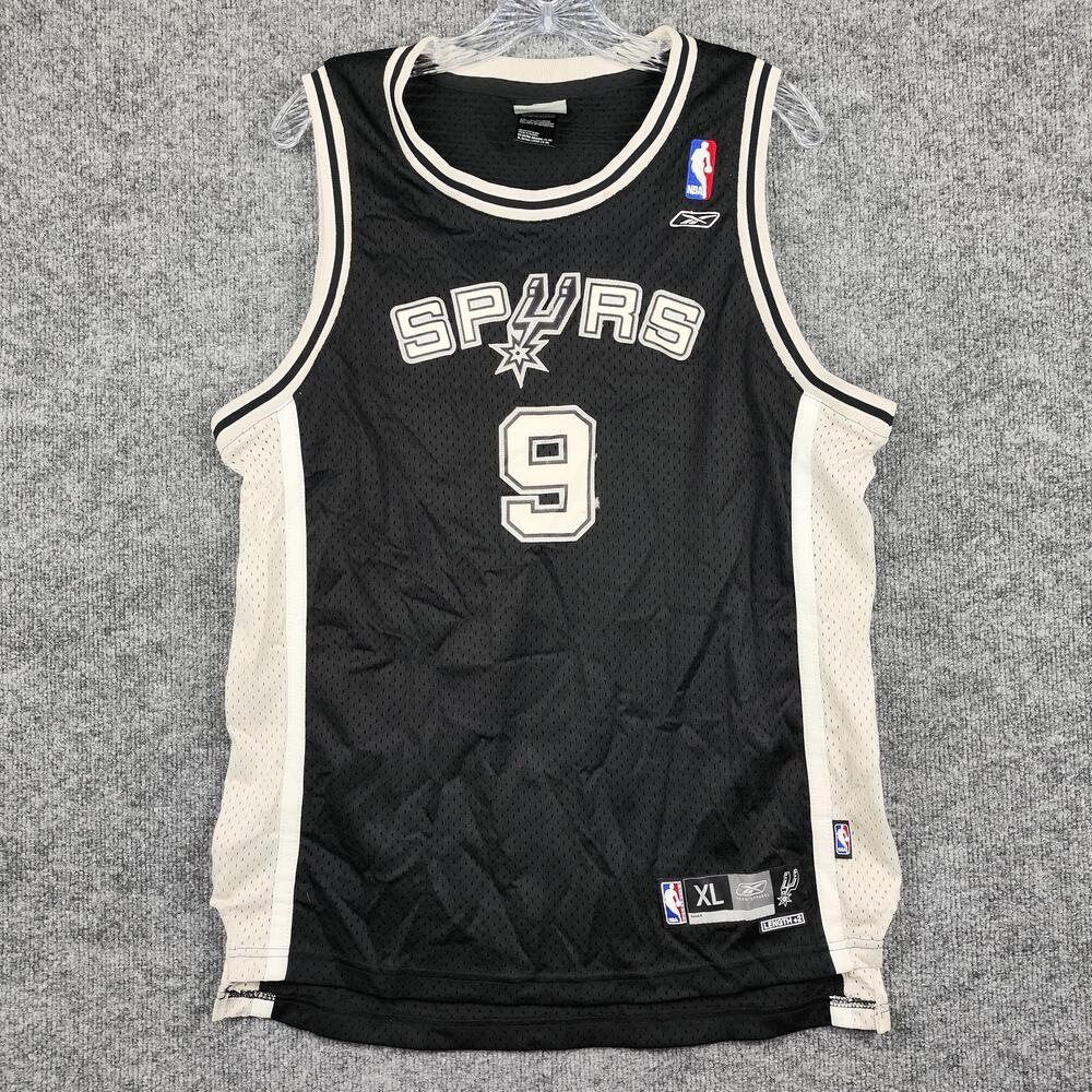 San Antonio Spurs Jersey Youth XL Black NBA Basketball Tony Parker 9 Reebok
